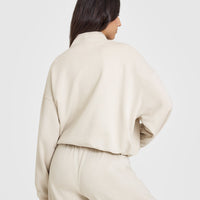 Mid Weight 1/4 Zip Sweatshirt | Sand