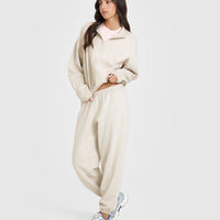 Mid Weight 1/4 Zip Sweatshirt | Sand