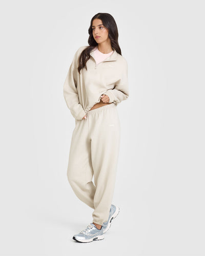 Mid Weight 1/4 Zip Sweatshirt | Sand