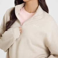 Mid Weight 1/4 Zip Sweatshirt | Sand