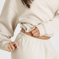Mid Weight 1/4 Zip Sweatshirt | Sand