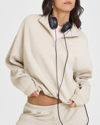 Mid Weight 1/4 Zip Sweatshirt | Sand