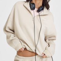 Mid Weight 1/4 Zip Sweatshirt | Sand