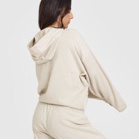 Mid Weight Zip Through Hoodie | Sand
