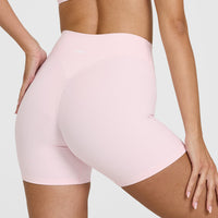 SoftMotion™ Shorts 6" with White Logo | Ballet Pink