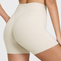 SoftMotion™ Shorts 6" with White Logo | Sand