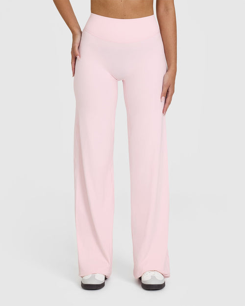Oner Modal softmotion-straight-leg-bottoms-with-white-logo-ballet-pink