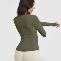 Mellow™ Rib Long Sleeve Top | Alpine Green