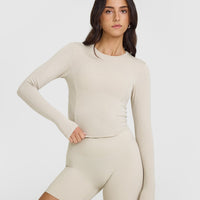 Mellow™ Rib Mid Long Sleeve Top | Sand