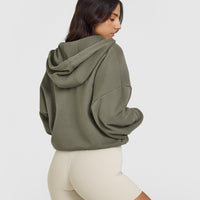 Mid Weight Zip Through Hoodie | Alpine Green