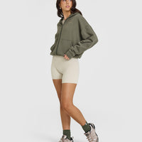 Mid Weight Zip Through Hoodie | Alpine Green