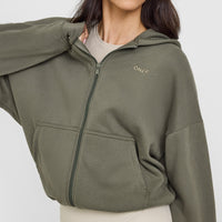 Mid Weight Zip Through Hoodie | Alpine Green