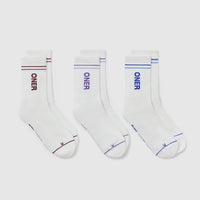 Oner Crew Socks 3 Pack | Off White/Multi