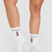Oner Crew Socks 3 Pack | Off White/Multi