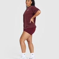 Oversized Graphic Washed T-Shirt | Rosewood