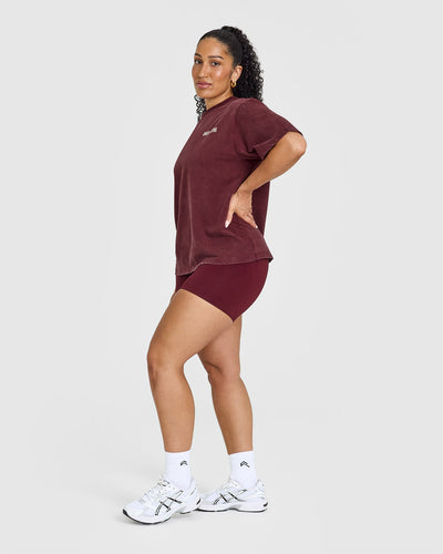 Oversized Graphic Washed T-Shirt | Rosewood