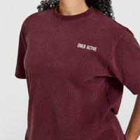 Oversized Graphic Washed T-Shirt | Rosewood