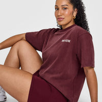 Oversized Graphic Washed T-Shirt | Rosewood