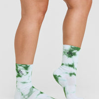 Tie Dye Crew Sock | Glaucous Blue/Iced Green/Iris Purple