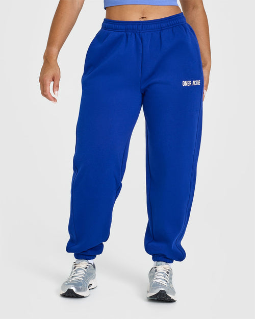 Oner Modal Foundations Joggers With Printed Graphic | Strong Blue