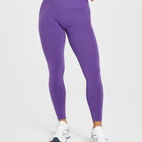 Effortless Seamless Leggings with White Logo | Iris Purple