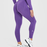 Effortless Seamless Leggings with White Logo | Iris Purple