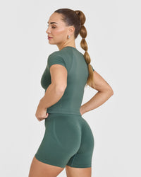 Go To Seamless Fitted Mid Top | Iced Green