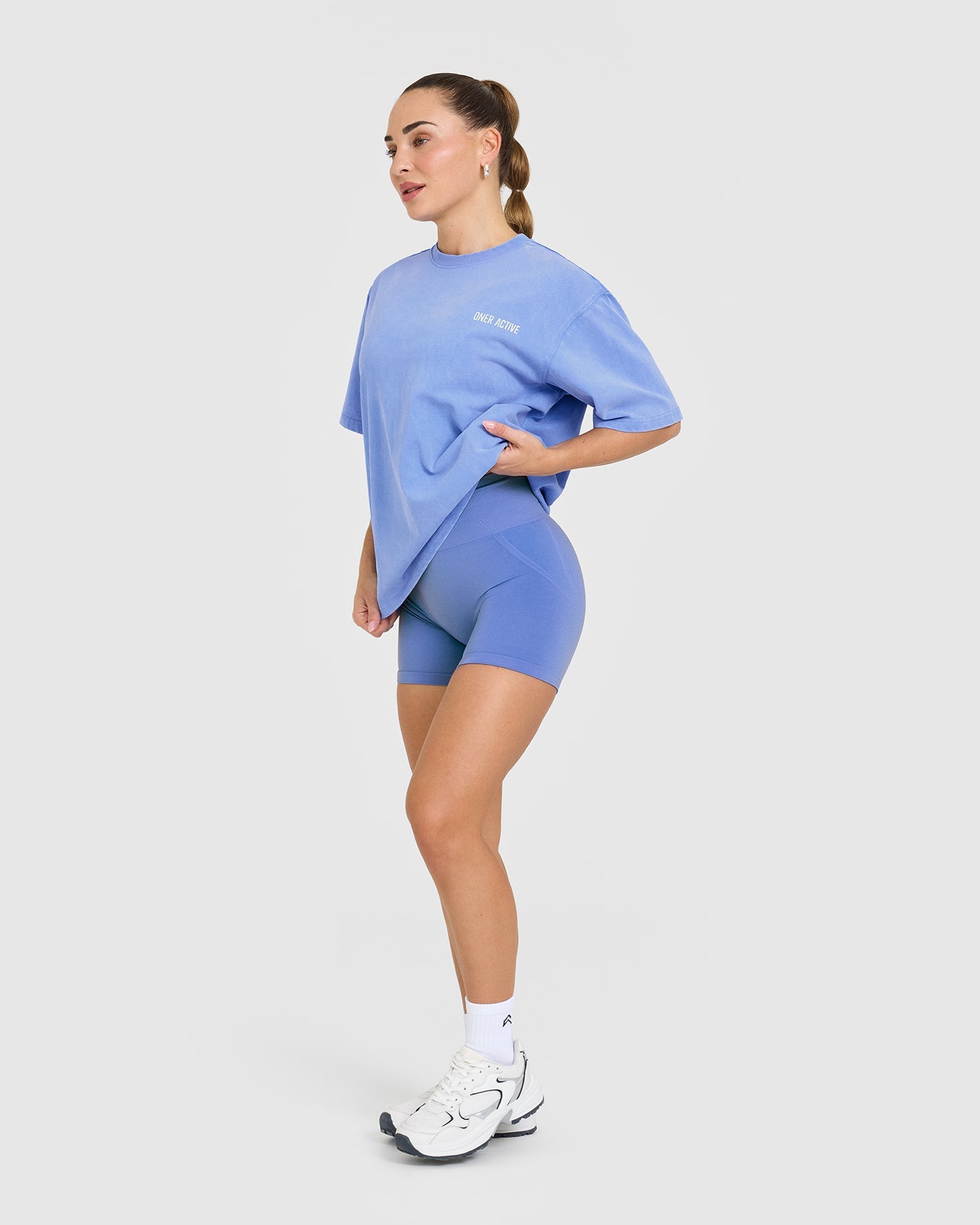 Oversized Graphic Washed T-Shirt | Glaucous Blue