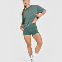 Oversized Graphic Washed T-Shirt | Iced Green