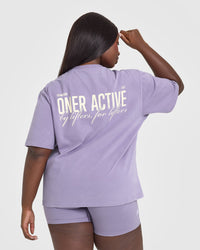 Oversized Graphic Washed T-Shirt | Soft Purple