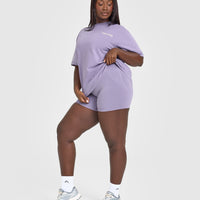 Oversized Graphic Washed T-Shirt | Soft Purple