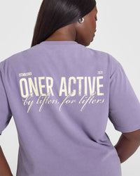 Oversized Graphic Washed T-Shirt | Soft Purple