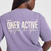 Oversized Graphic Washed T-Shirt | Soft Purple