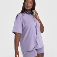 Oversized Graphic Washed T-Shirt | Soft Purple