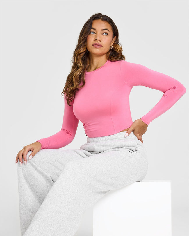 Mellowâ„¢ Soft Mid Long Sleeve Top | Peony Pink