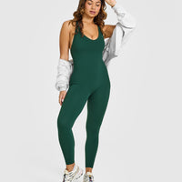 Unified Scoop Back All In One Long | Racing Green