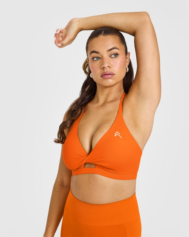 Unified Twist Sports Bra | Flame Orange