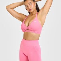 Unified Twist Sports Bra | Peony Pink