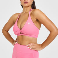 Unified Twist Sports Bra | Peony Pink