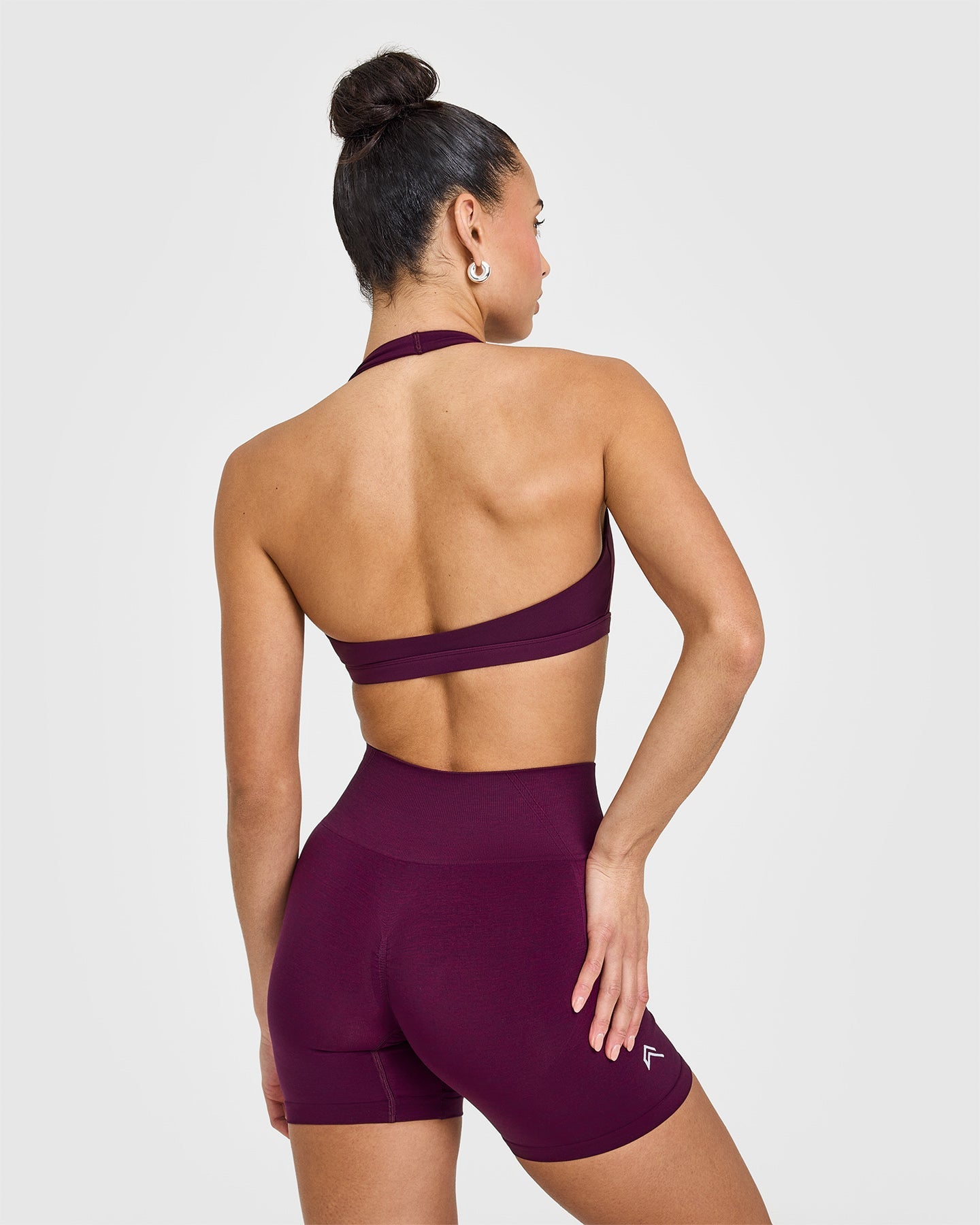 EasyLift™ Halter Bralette with White Logo | Ripe Fig