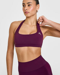 EasyLift™ Halter Bralette with White Logo | Ripe Fig