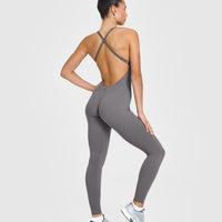 Unified Scoop Back All In One Long | Ash Grey