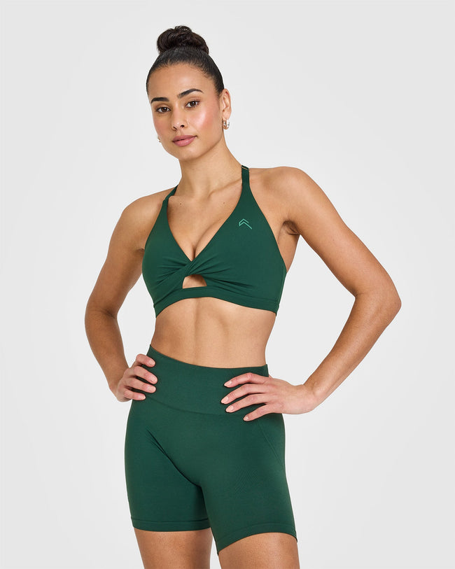 Unified Twist Sports Bra | Racing Green
