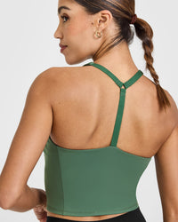 Timeless Square Neck Mid Vest | Earth Green
