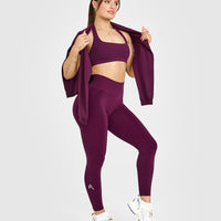 Effortless Seamless Leggings with White Logo | Ripe Fig