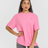 Classic Oversized Lightweight T-Shirt | Peony Pink