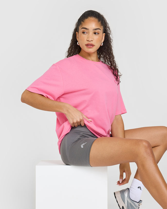 Classic Oversized Lightweight T-Shirt | Peony Pink