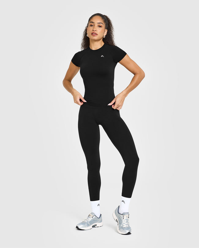 Go To Seamless Fitted Top | Black
