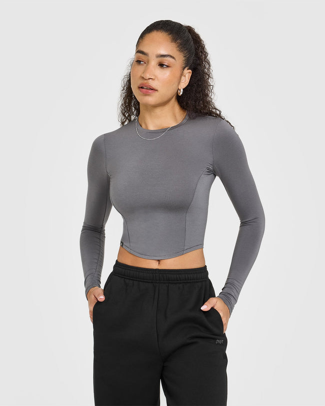 Mellowâ„¢ Soft Mid Long Sleeve Top | Ash Grey