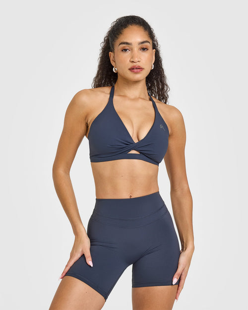 Oner Modal Unified Twist Sports Bra | True Blue
